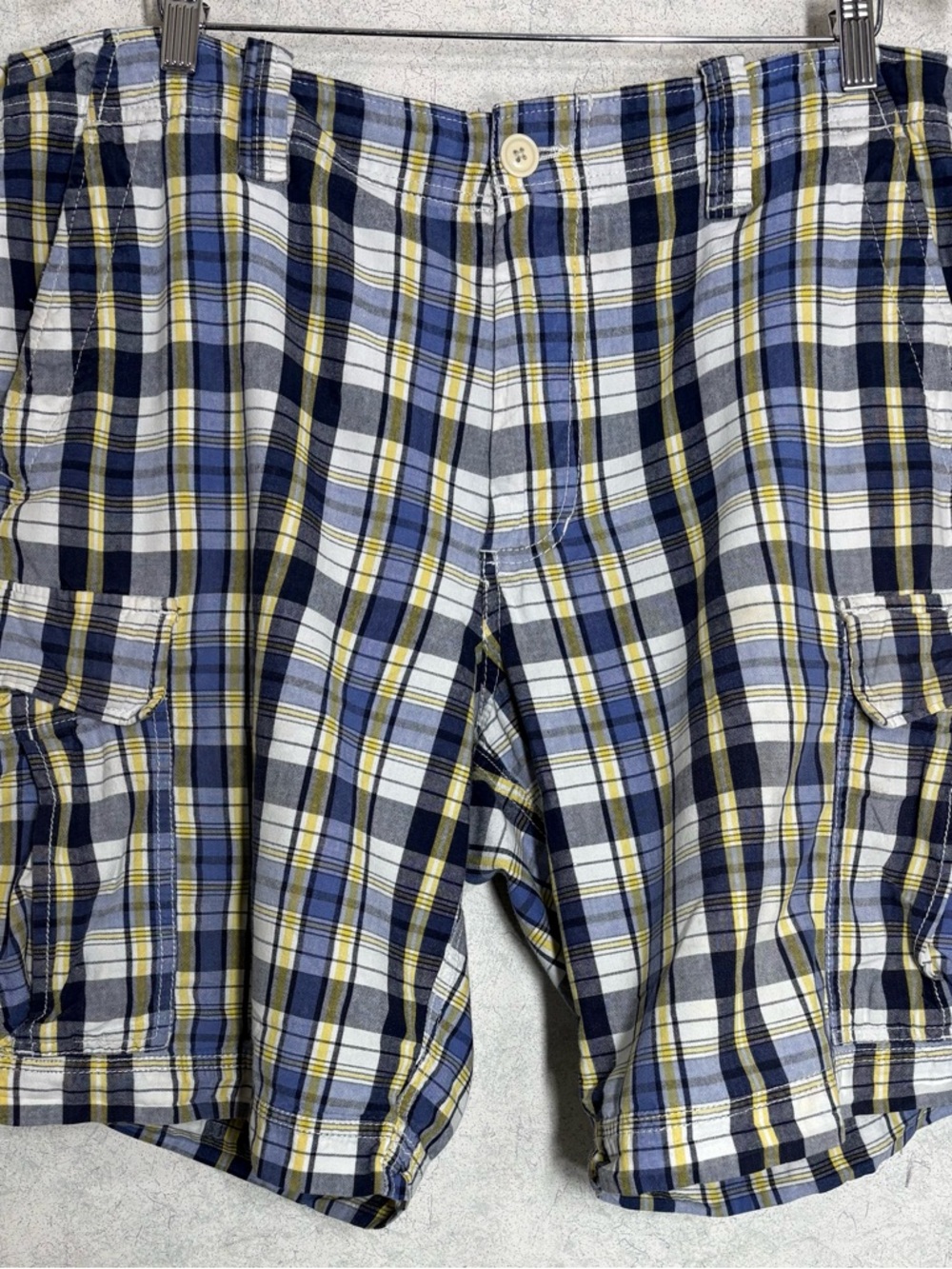 Polo Jeans Company Ralph Lauren Plaid Cargo Shorts sz 38 Classic Look BeachWear